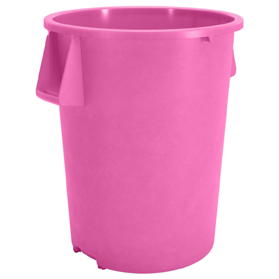 Carlisle 84105526 55 Gallon Round Waste Bin Trash Container Polyethylene Bright Pink