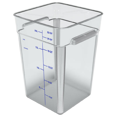 Carlisle 1195607 22 Quart Food Storage Container Polycarbonate Clear with Lugs