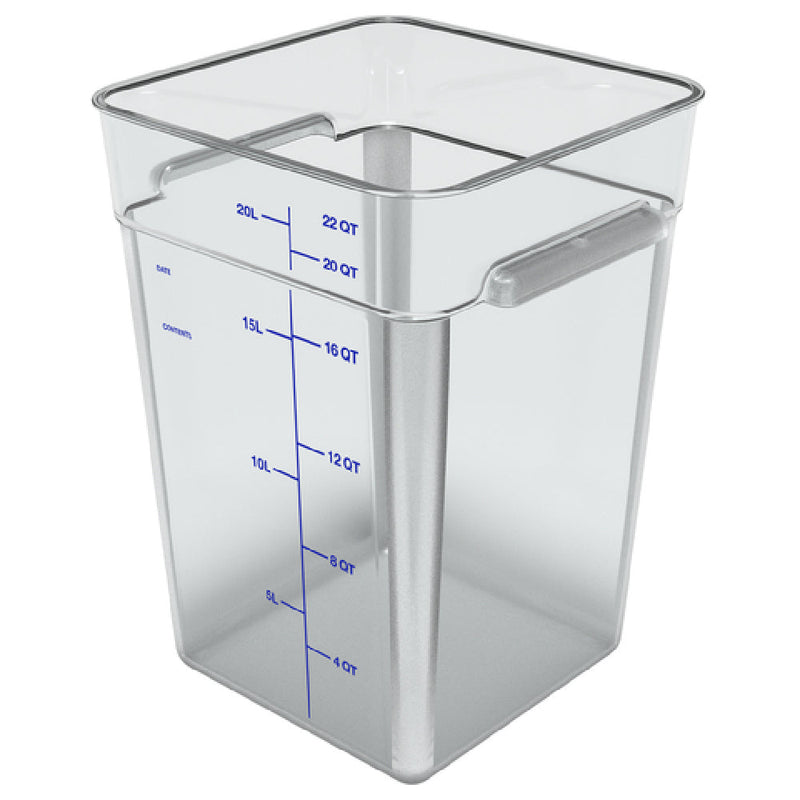 Carlisle 11956AF07 22 Quart Food Storage Container Polycarbonate Clear with Purple Print