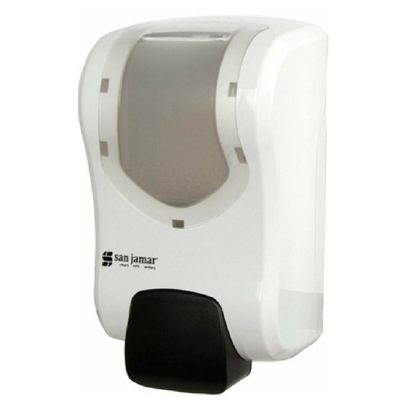 Carlisle S970WHCL 5-1/4 Inch Manual Soap and Sanitizer Dispenser Plastic White