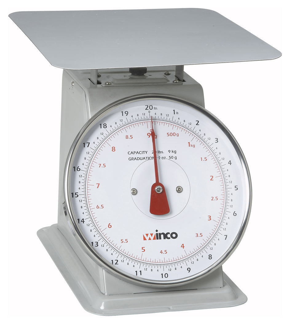 Winco SCAL-820 8 Inch Dial Portion Scale 20 Lb 9.09 Kg Painted Steel