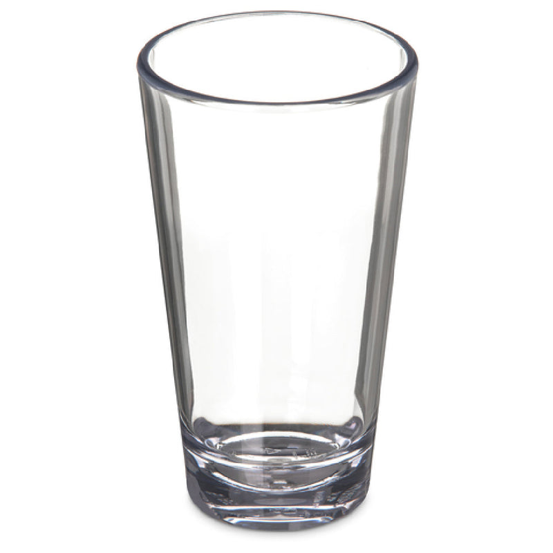 Carlisle 561607 16 Oz Chip Resistant Mixing Glass SAN Clear BPA Free