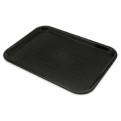 Carlisle CT1216-8103 12 Inch Cafeteria Tray Polypropylene Black with Drying and Stacking Lugs