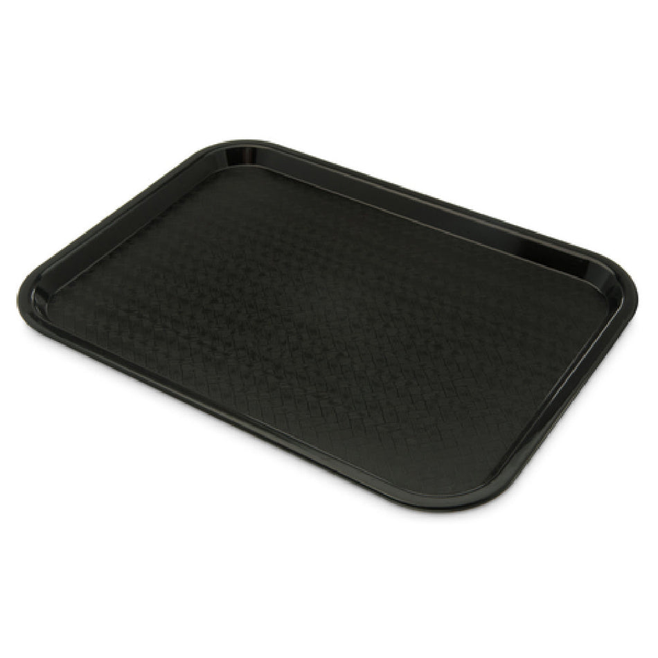 Carlisle CT1216-8103 12 Inch Cafeteria Tray Polypropylene Black with Drying and Stacking Lugs