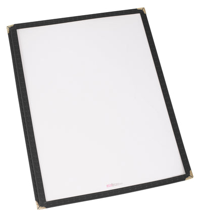 Winco PMC-14K 9-3/8 Inch Single Menu Cover - Plastic Black Double Stitched Edging Restaurant