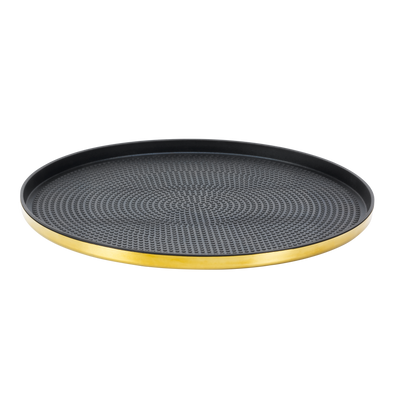 Modern Edge Medium 12" Round Serving Tray in Vintage Gold