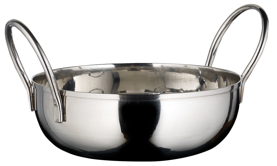 Winco KDB-5 20 Oz. Round Bowl with welded handles Stainless Steel Mirror Finish