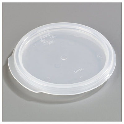 Carlisle 1077030 5.73 Inch Clear Round Food Storage Lid for 1 Qt Containers with Double Sealing