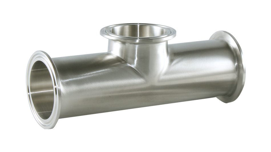 2.5" Clamp Short Outlet Tee (7MPS)  - T316L Stainless Steel - Wayland Industries - W67MPS-25