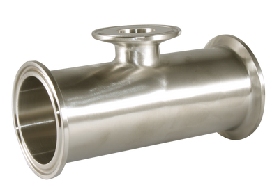 2"x1" Clamp Reducing Short Outlet Tee (7RMPS)  - T316L Stainless Steel - Wayland Industries - W67RMPS-2X1