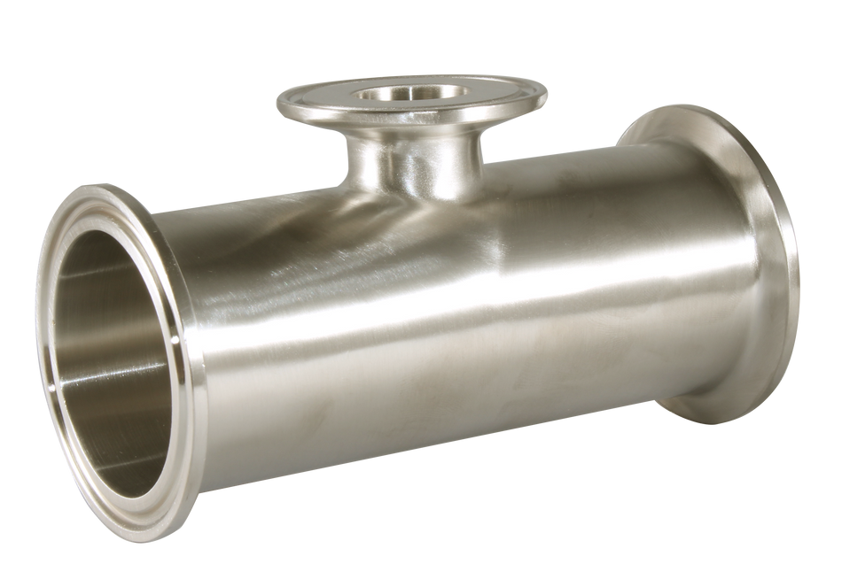 4"x2" Clamp Reducing Short Outlet Tee (7RMPS)  - T316L Stainless Steel - Wayland Industries - W67RMPS-4X2