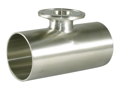 2.5"x2" Weld X Weld X Clamp Short Outlet Reducing Tee (7RWWMS)  - T316L Stainless Steel - Wayland Industries - W67RWWMS-25X2