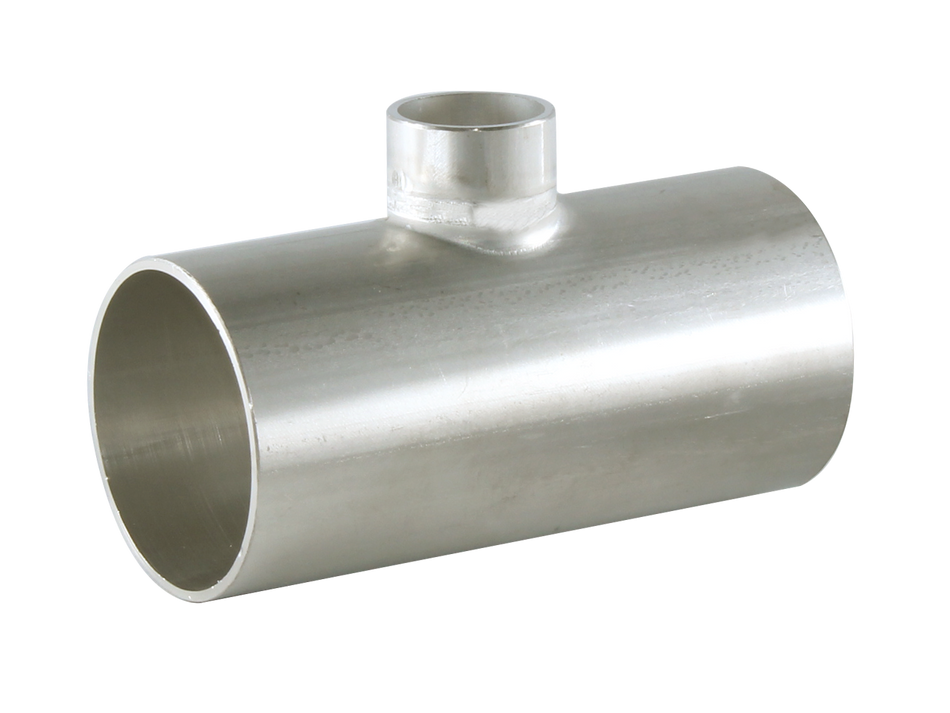 1.5"x1" Butt-Weld Short Reducing Tee - Unpolished (7RWWW-U)  - T316L Stainless Steel - Wayland Industries - W67RWWW-15X1-1