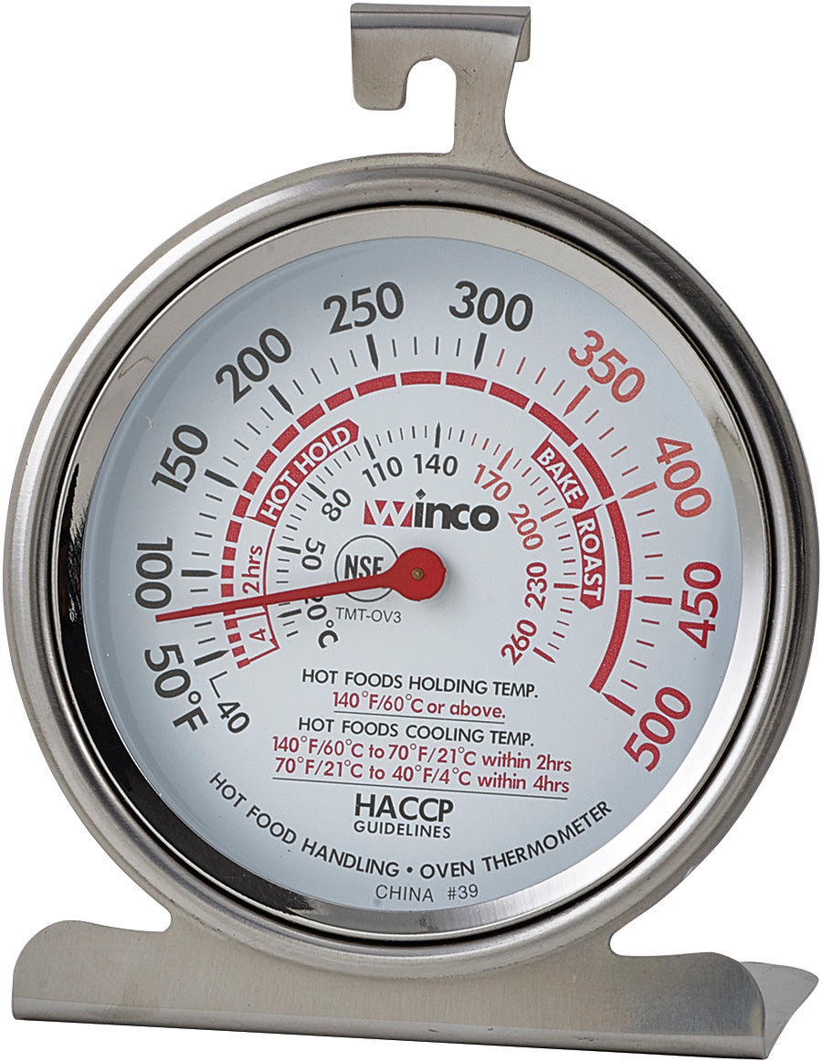 Winco TMT-OV3 3 Inch Dial Face Oven Thermometer NSF HACCP Temperature Monitoring