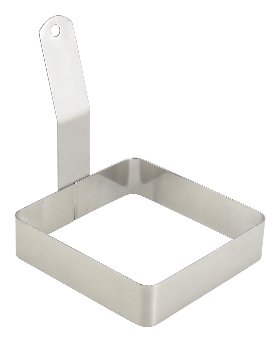 Winco EGRS-44 4 Inch Square Egg Ring Stainless Steel with Uniform Shaping