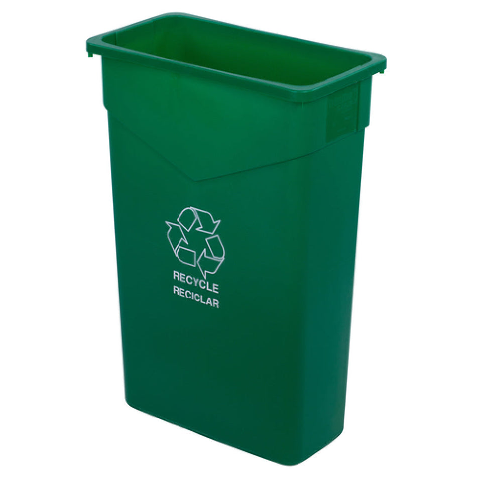 Carlisle 342023REC09 20 Inch Recycling Container Green Polyethylene with Handles