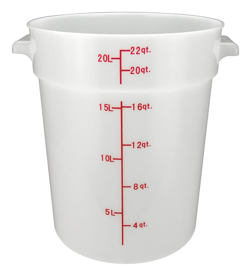 Winco PPRC-22W 22 Quart Storage Container with Built-in Handles Polypropylene White