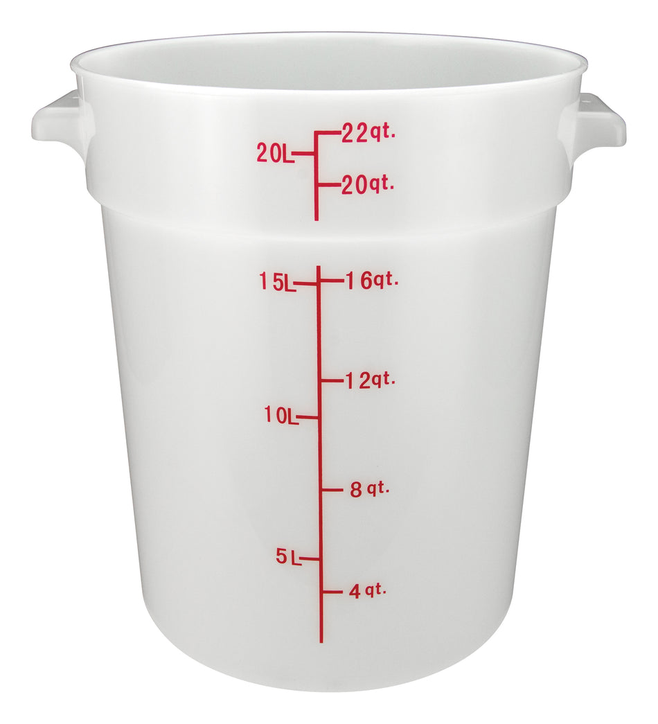 Winco PPRC-22W 22 Quart Storage Container with Built-in Handles Polypropylene White