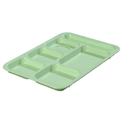 Carlisle 614R09 14-3/8 Inch Right-handed Tray Green ABS Plastic Six Compartment