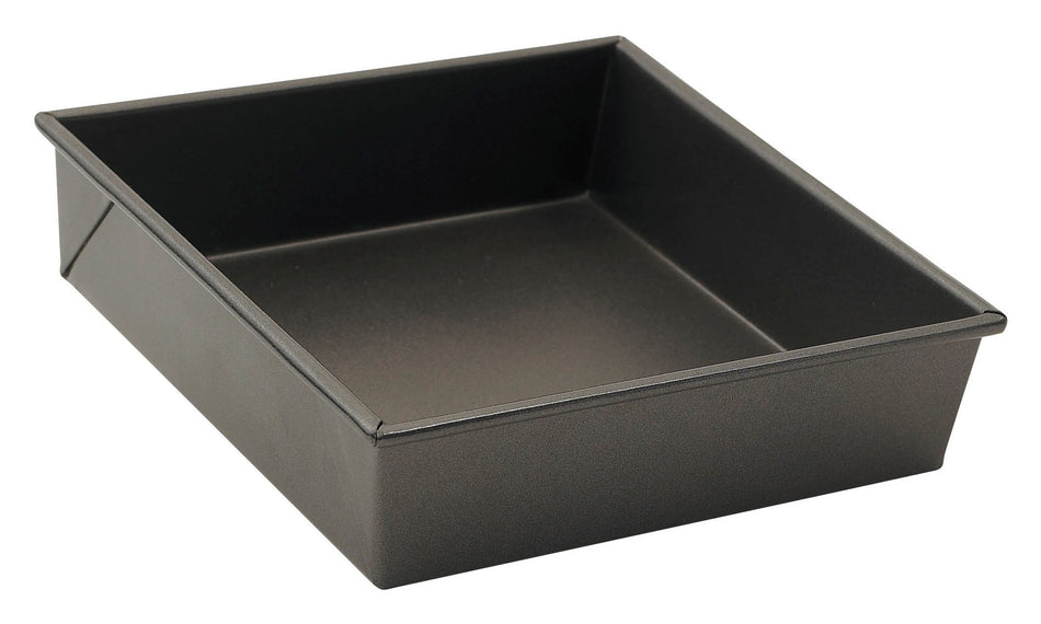 Winco HSCP-0808 8 Inch Cake Pan Square Reinforced Rim Aluminized Steel Non-Stick