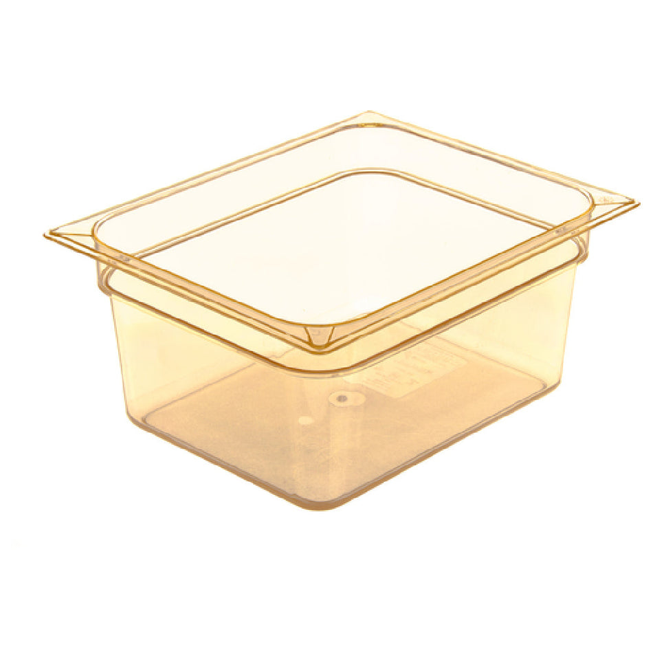 Carlisle 10422B13 1/2 Size 8.7 Qt High Heat Food Pan Polyethersulfone Amber with Easy Lift Notch