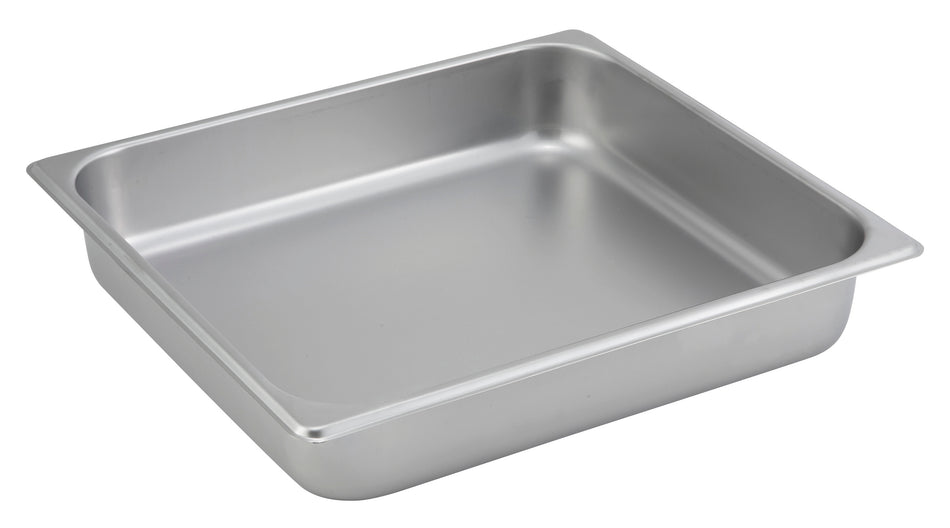 Winco SPTT2 14 Inch Steam Table Pan 2/3 Size 25 Gauge Stainless Steel with Straight Sides