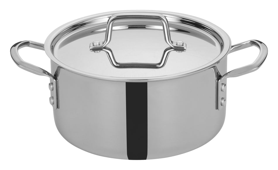 Winco TGSP-4 4-1/2 Quart Induction Ready Stock Pot with Cover Stainless Steel