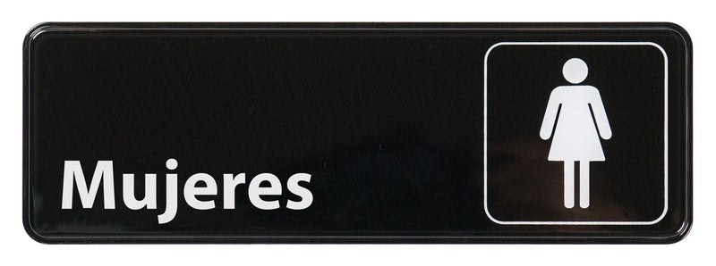 Winco SGN-369 9 Inch Women Sign Compliance Symbol Durable Plastic Adhesive Back