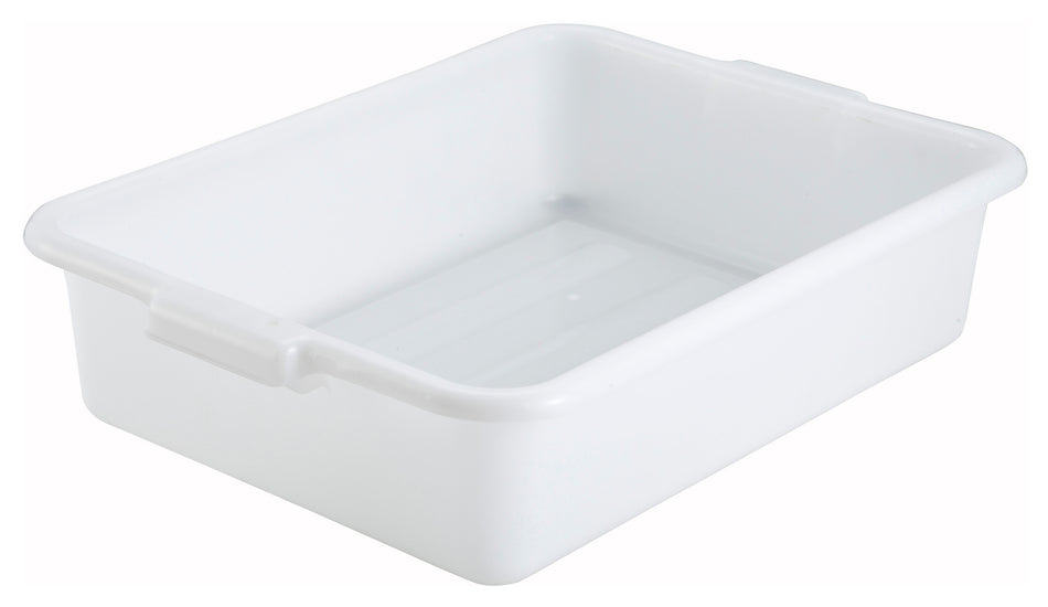 Winco PL-5W Standard Weight Polypropylene Dish Box, 5" Depth - White