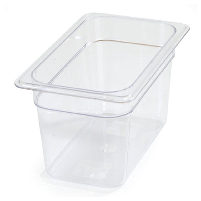 Carlisle 3068207 10-1/4 Inch Clear Polycarbonate Food Pan 4 Quarts with Reinforced Corners