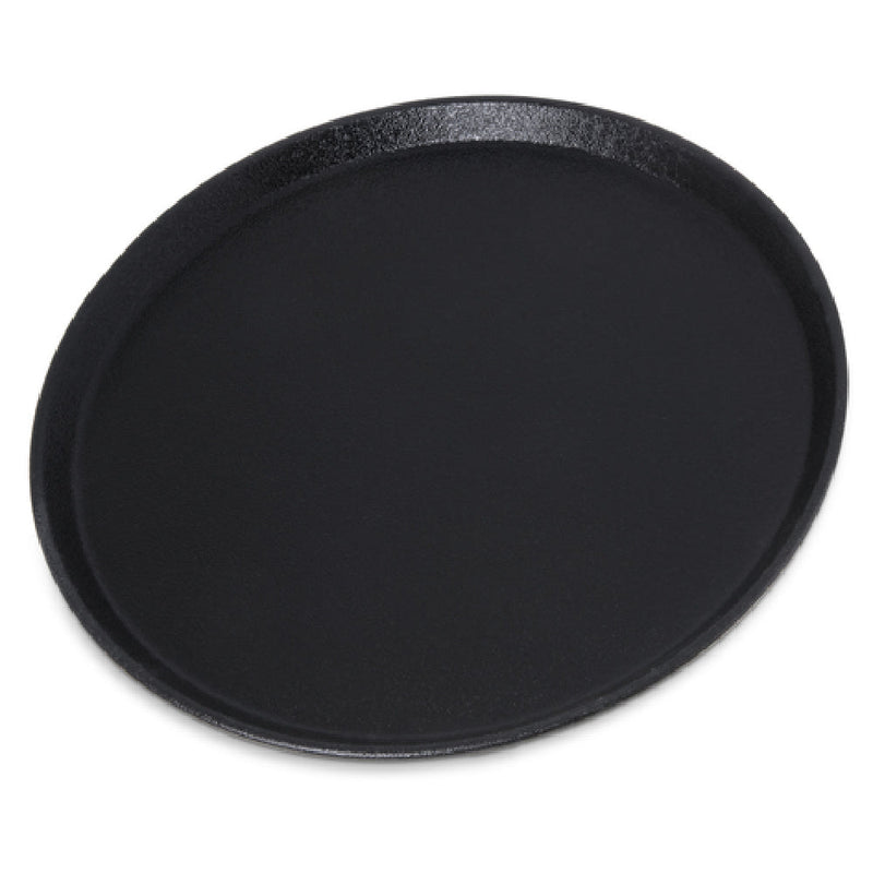 Carlisle 1600GR2004 16 Inch Diameter Round Griptite Serving Tray Black Fiberglass with Non-Skid Surface