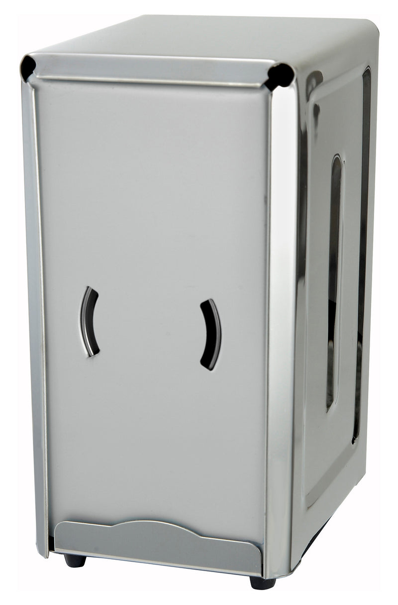 Winco NH-7 3.5 Inch Napkin Dispenser Counter Type with Rubber Feet Stainless Steel