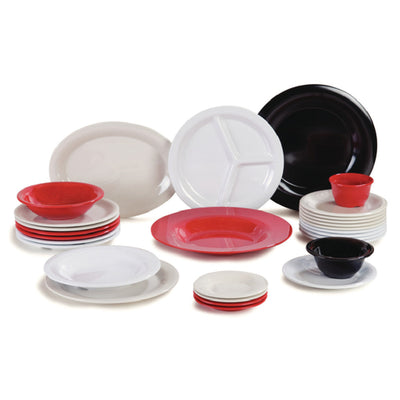 Carlisle 3301805 6-1/2 Inch Diameter Pie Plate Red Melamine Break Resistant with Wide Rim