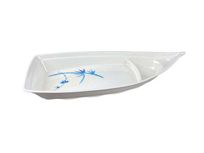 Thunder Group 8006BB 54 Oz Sushi Boat Break-Resistant BPA-Free Melamine Blue Bamboo