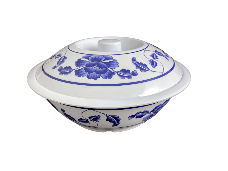 75 oz, 10" Diameter x 3-1/8" Height, Serving Bowl with Lid, Lotus Dinnerware, Melamine, BPA Free, Dishwasher Safe, Break-Resistant, Shatter-Resistant, No Microwave, No Oven, NSF