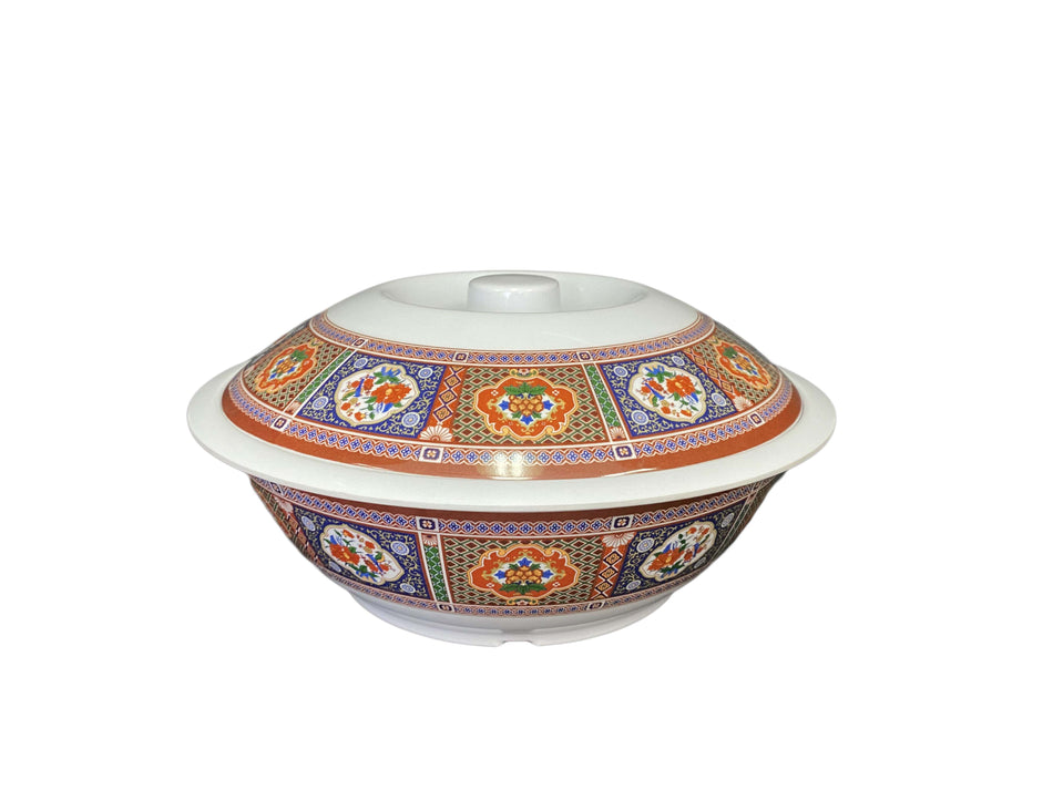 75 oz, 10" Diameter x 3-1/8" Height, Serving Bowl with Lid, Peacock Dinnerware, Melamine, BPA Free, Dishwasher Safe, Break-Resistant, Shatter-Resistant, No Microwave, No Oven, NSF