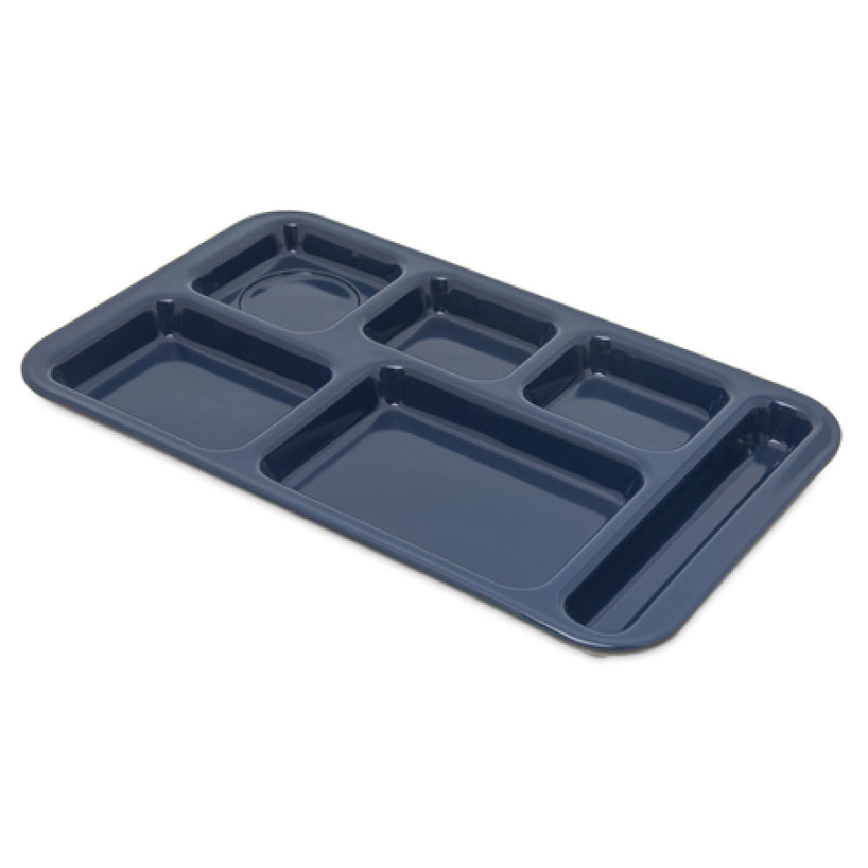 Carlisle 4398250 15 Inch Space Saver Tray Melamine Dark Blue 6 Compartment with Dishwasher Safe
