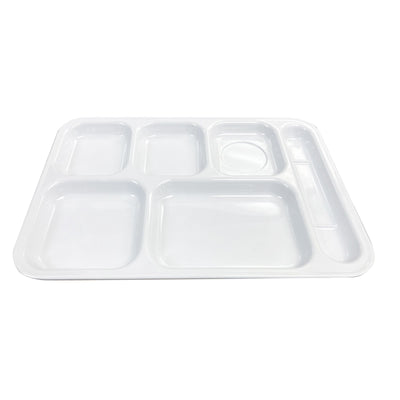 Thunder Group ML802W 14-1/2 Inch White Melamine Compartment Tray with 6 Sections