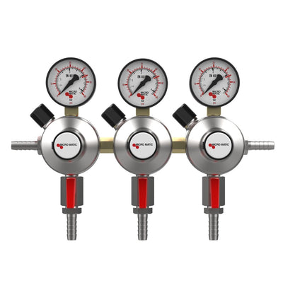 Micro Matic 8033-PP Premium Plus 3-Gauge Secondary CO2 Regulator - 0-60 PSI
