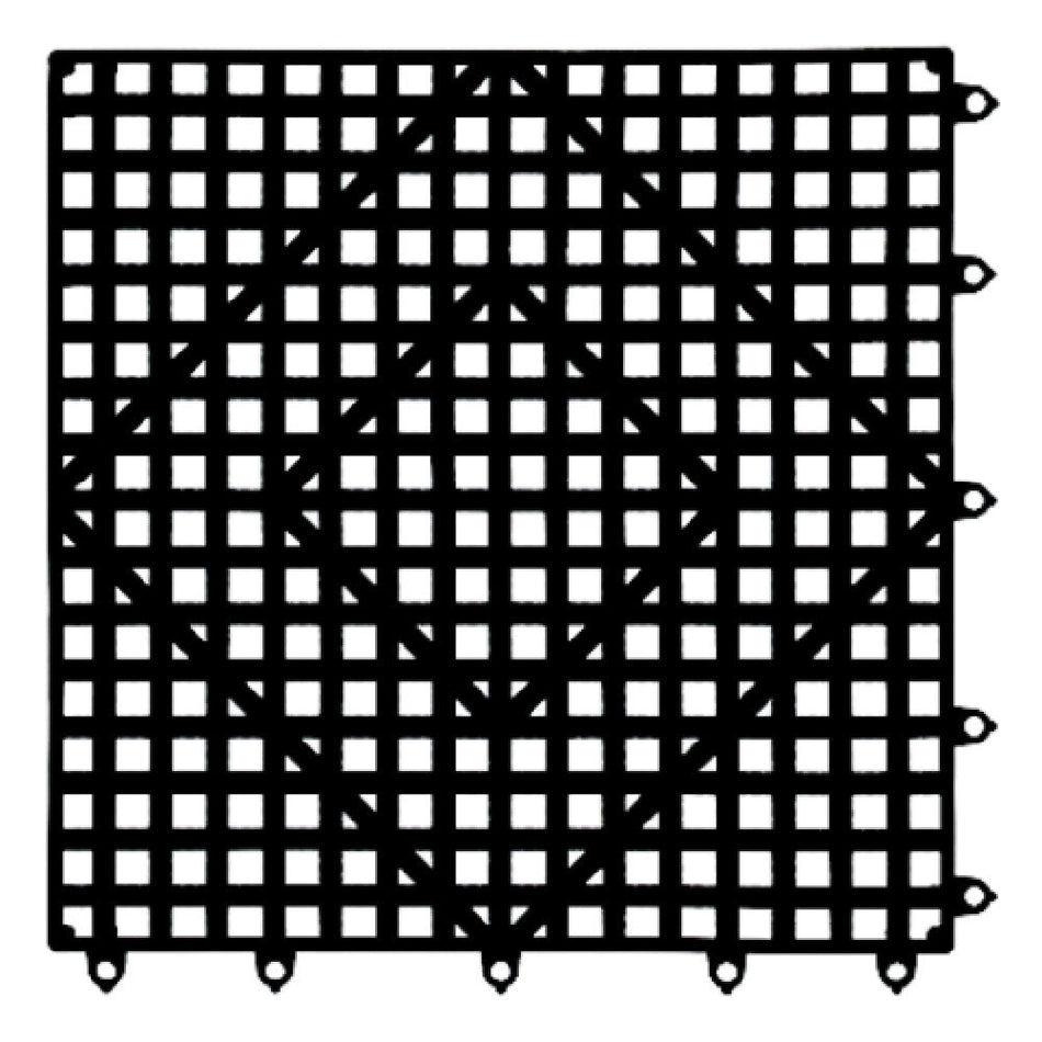Carlisle VM5280BK-12 12 Inch Rubber Bar Mat Interlocking Dishwasher Safe Black
