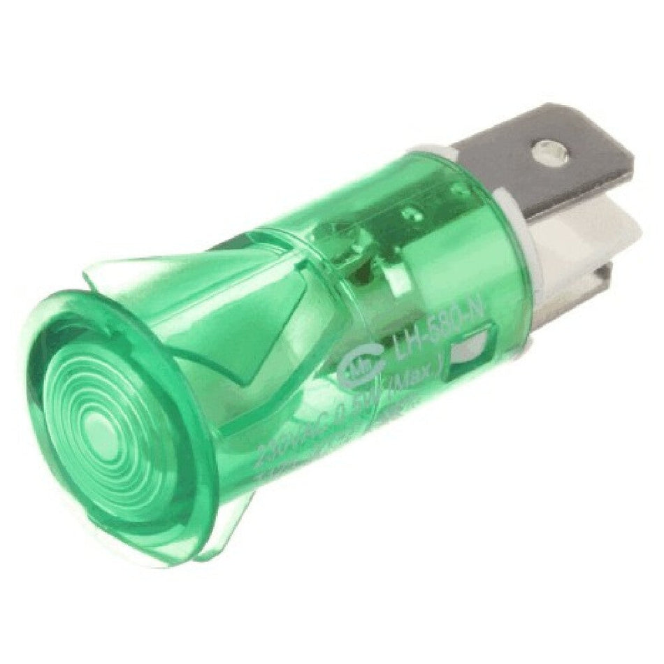 0.6 Inch LED Indicator Light Green Die-Cast Aluminum - 8057044