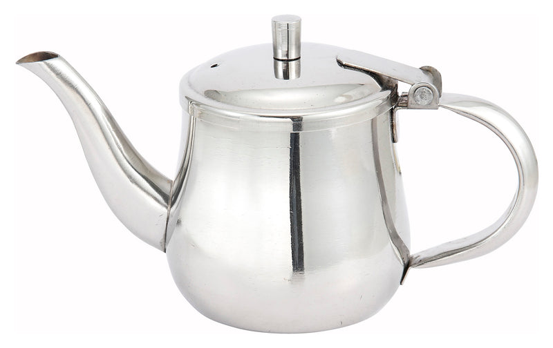 Winco GS-10 10 Oz. With Cover Gooseneck Creamer Stainless Steel Mirror Finish