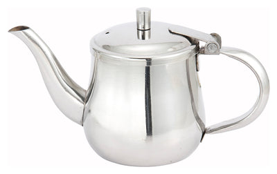 Winco GS-10 10 Oz. With Cover Gooseneck Creamer Stainless Steel Mirror Finish