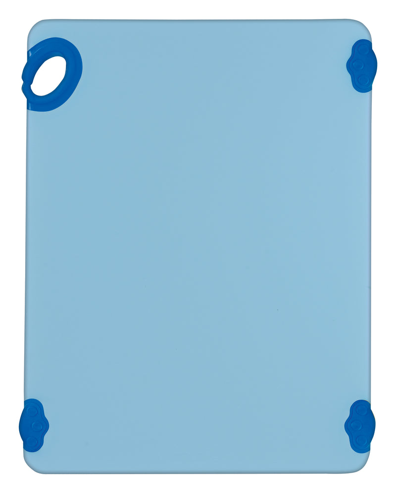 Winco CBK-1520BU 15 Inch Cutting Board Rectangular Blue with Rubber Grip Hook