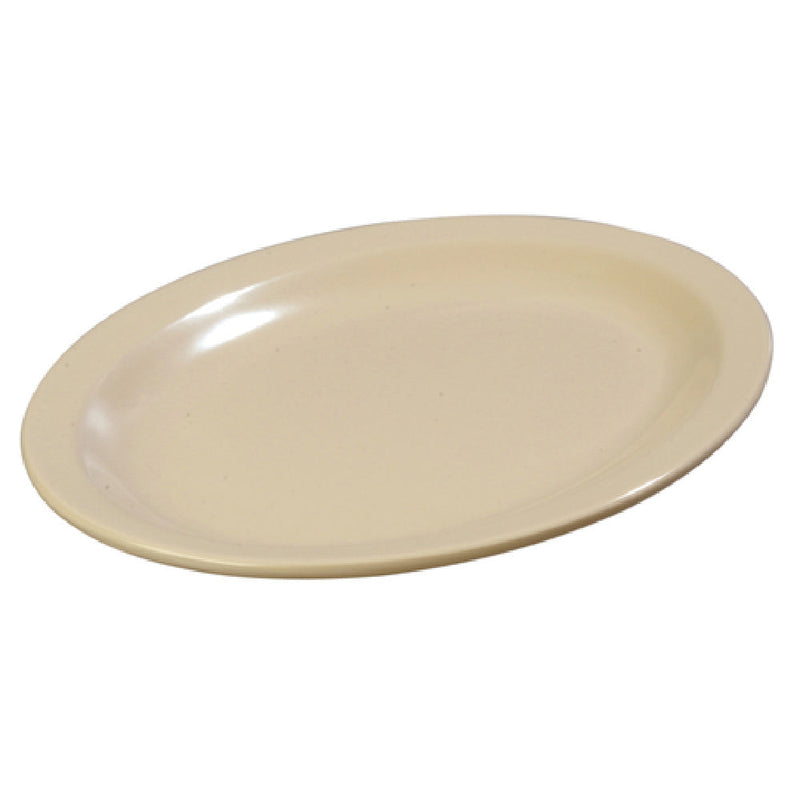 Carlisle KL12725 12 Inch Platter Oval Melamine Tan Dishwasher Safe