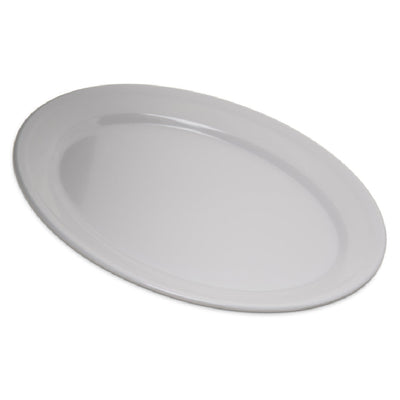Carlisle 4356002 12 Inch Oval Platter with Reinforced Rim White Melamine