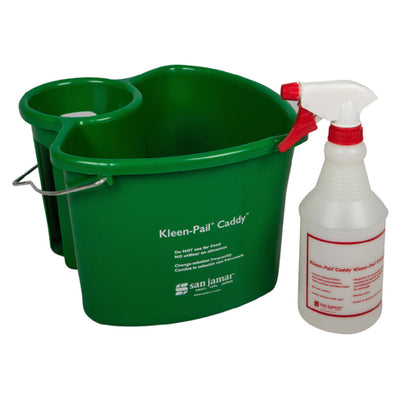 Carlisle KP500 4 Qt Pail and 24 Oz Spray Bottle Green Plastic Caddy
