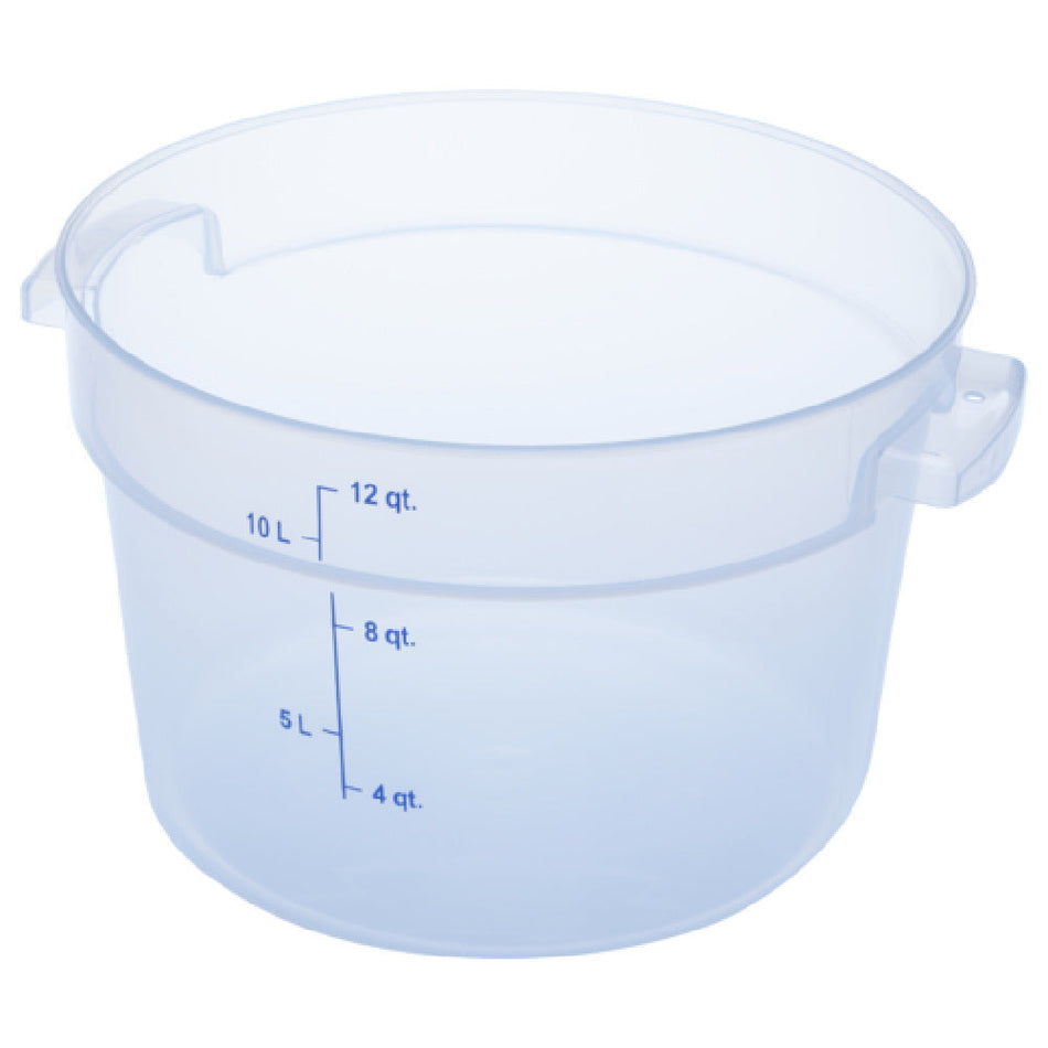 Carlisle 1096730 12 Qt Round Food Storage Container with Handles Polycarbonate Clear