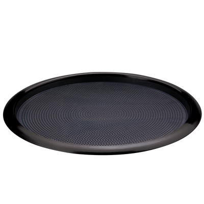 Non-Slip Removable Insert 16 in. Large Round Serving Tray in Black Onyx