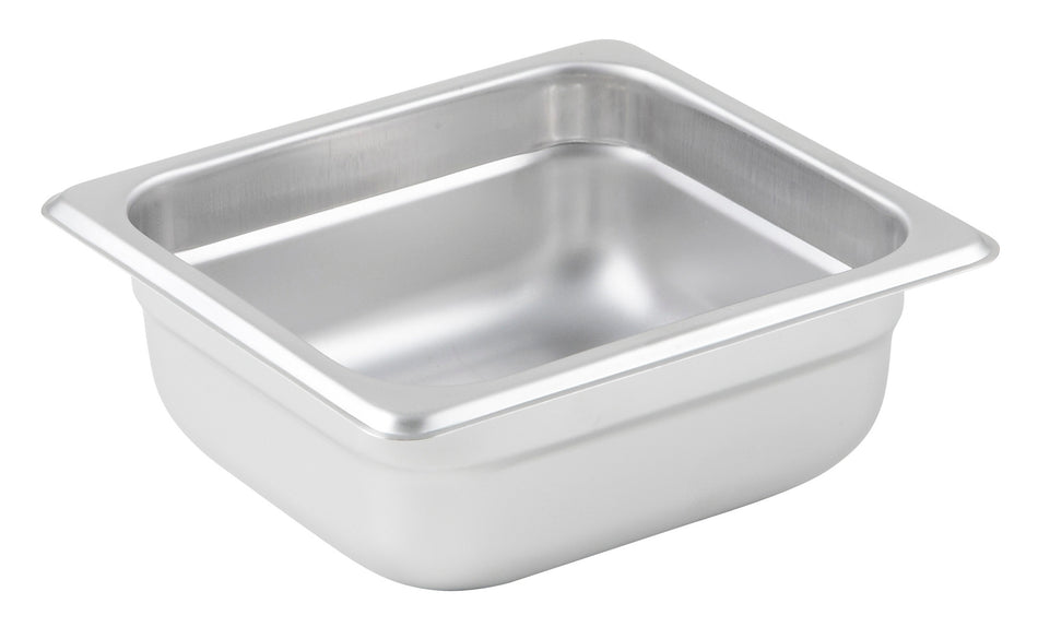 Winco SPJM-602 6-7/8 Inch Steam Table Pan 1/6 Size Anti-Jamming 24 Gauge Stainless Steel